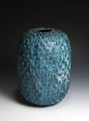 18. Blue Vessel With Points, 30cm high