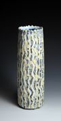22. Yellow Black and White Ground Vessel, 33cm high