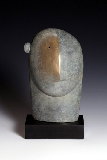 A God came and listened, bronze on slate base, edition of 9, 21cm h