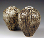 33. Copper crawling glazed bottles.