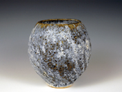 41. Thrown and carved stoneware bowl.  19cm H x 18cm W.