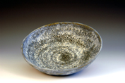 43. Volcanic dish.  7.5cm H x 25cm W.